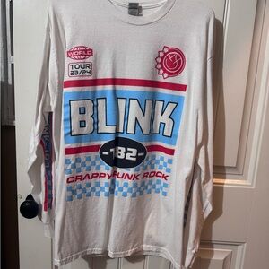 Gildan BLINK 182  Long Sleeve Shirt - White and Blue